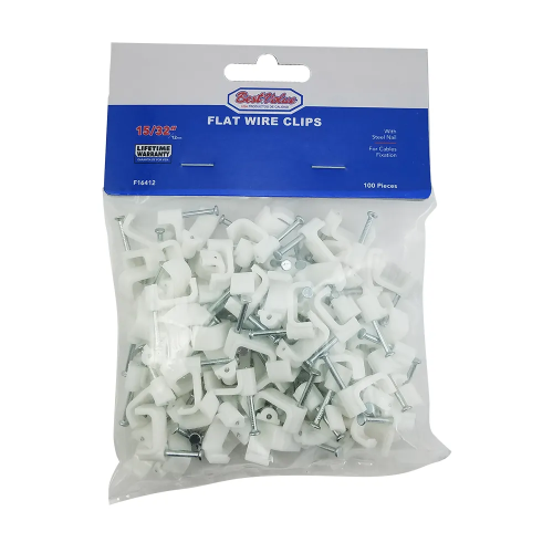  Flat Wire Clips 12mm 100pc 