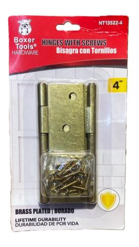 Brass Plated Hinge 4"