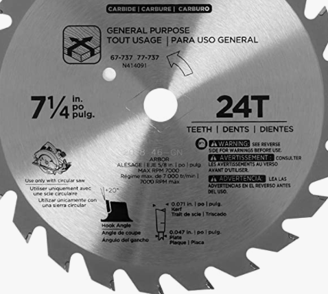 Blade Saw 7-1/4" x 24T