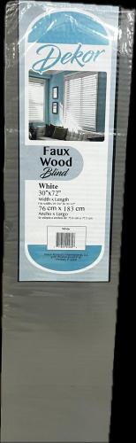 Blind 30"x72" Faux Wood White