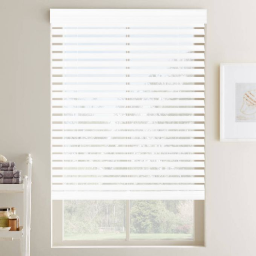 Blind 73"x52" Faux Wd White