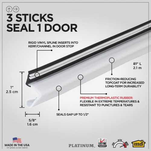 Top & Sides Door Seal 81" White