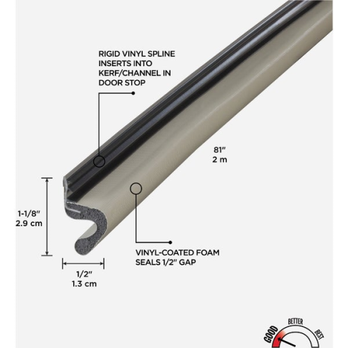 Top & Sides Door Seal 81"Beige