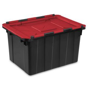 Tote 12Gal Hinged Red Lid
