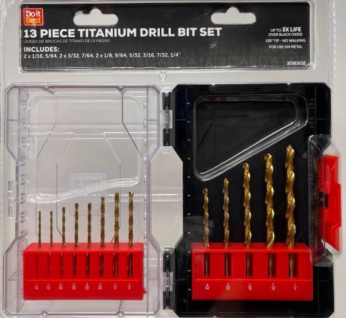 Titanium Drill Bit Set 13Pc