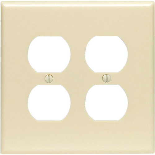 Smooth Plastic Outlet Cover 2G Ivory
