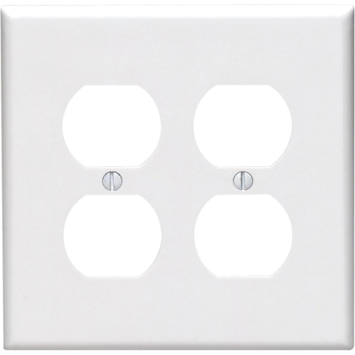 Smooth Plastic Outlet Cover 2G White
