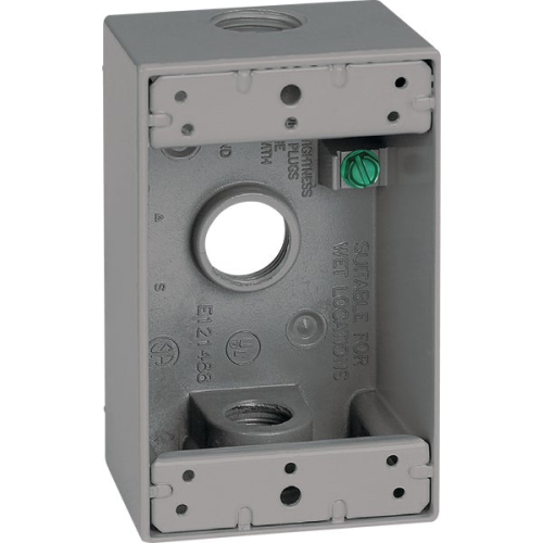 Outlet Box W/Proof 1/2" 3H 1G
