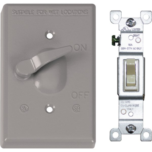 W-Proof Cover W/Switch 15A Gray