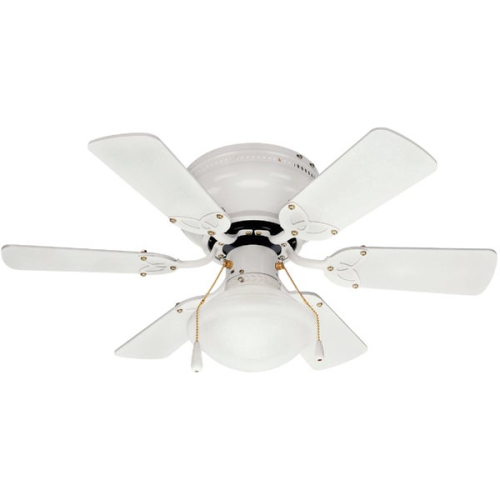 White Ceiling Fan W/Light 30"