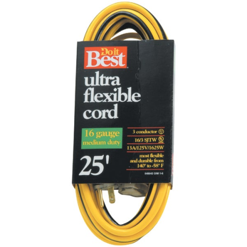 Extension Cord 16/3 25' Yellow