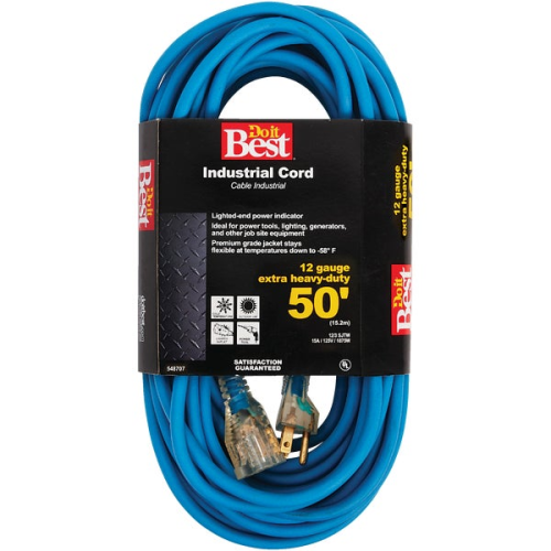 Extension Cord 50' 12/3AWG Bl