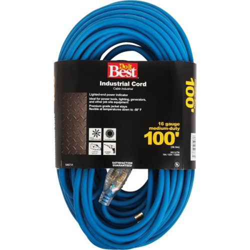 Extension Cord 100' 16/3AWG Bl