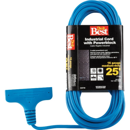 Extension Cord Tri Tap 25'