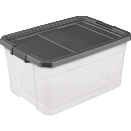 Flat Gray Stacker Storage 76Qt