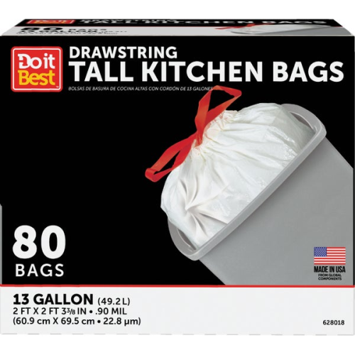 Tall Kitchen Trash Bag White 13G