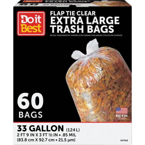 Extra Large Clear Trash Bag 33G