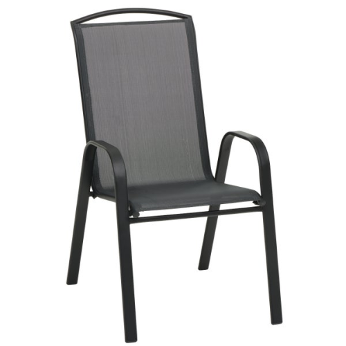 Blk Steel Sling Stacking Chair