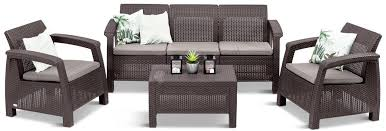 Corfu Triple Set 4pc Brown Keter