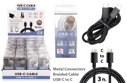 USB-C to USB-C Braided Cable 3'