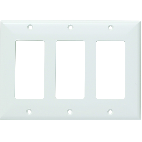 Plastic Wall Plate 3 Gang White