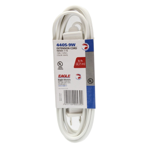 Extension Cord 9' White