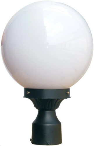 Post Lamp Globe Glass Blk