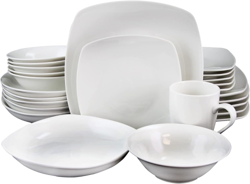 Dinnerware Set White 30pc Hagen