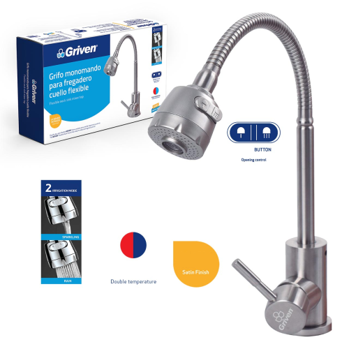  Faucet Kitchen Flexible Neck Hot & Cold 