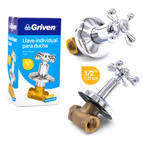 Shower Valve Brass 1/2" Cross