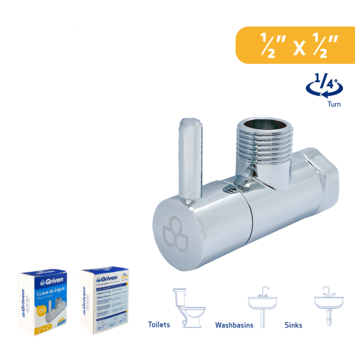 1/2"x1/2" Angle Valve Silver`