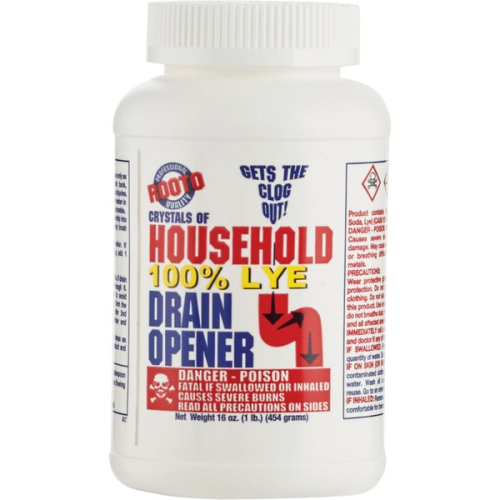 Drain Opener 100% LYE 16oz lb