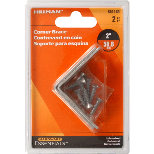 Corner Brace Galvn. 2"x5/8" 2p