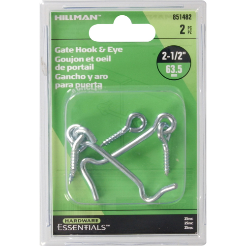 Gate Hook & Eye 2 1/2" ZP 2p