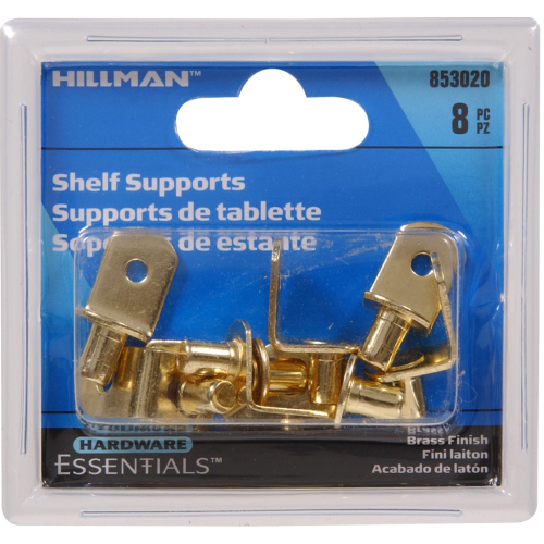 Shelf Support Brass Plated 8pc