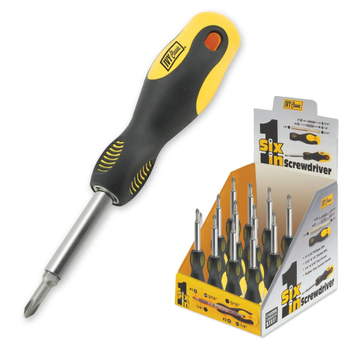 Screwdriver 6 in 1 w/Rubr Grip