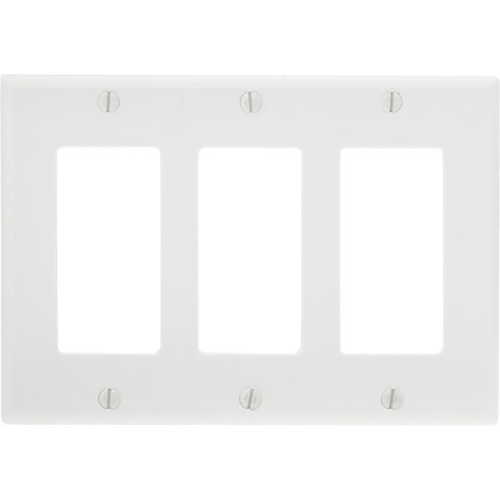Plate, 3-Gang Decora White