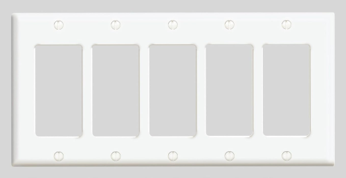  White Decora Switch Cover 5Gang 