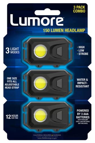 Headlamp 150 Lumens 3-Pack