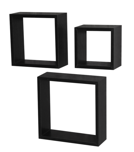 3 Tier Wall Shelf Black