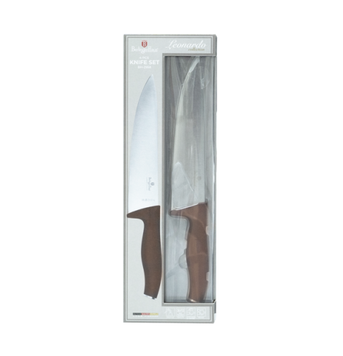 4pc Knife Set Brown