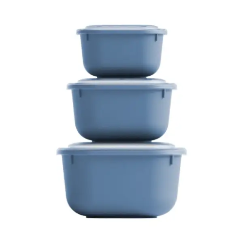  Square Smooth Lid Containers 3pc 