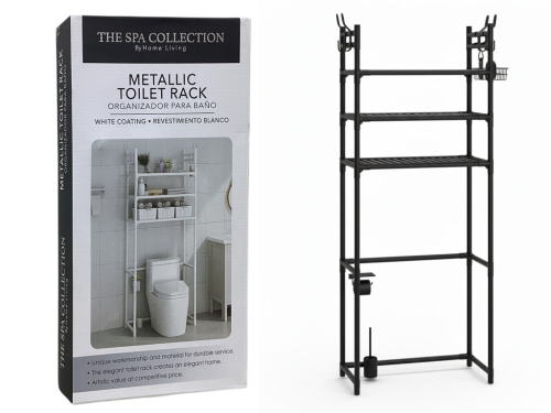Metallic Toilet Rack Black