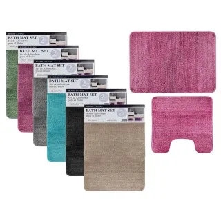 Micro Fibre High Pile Solid Bath Set 2PCCS