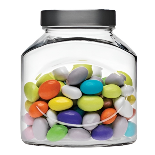  Jar Glass with Metal Cover 