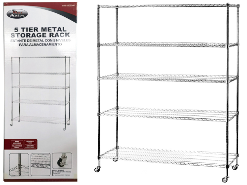5 Tier Metal Storage Rack 4'