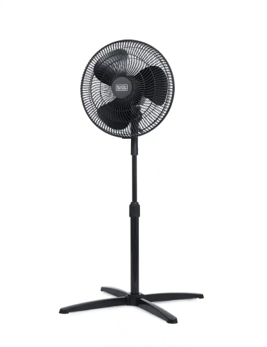 Pedestal Fan Blk 16"