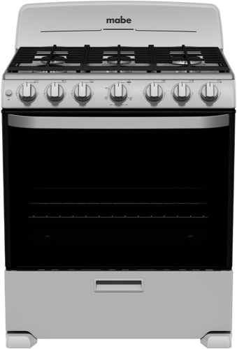 Stove 6 Burner 30"Black & Silver
