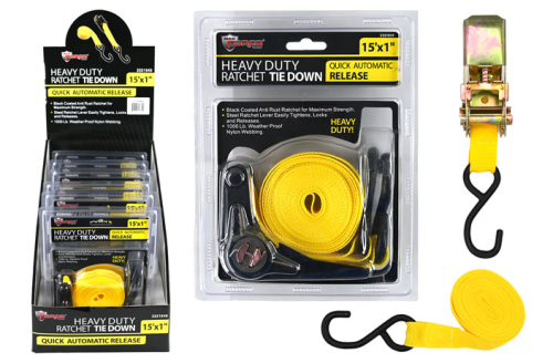 Ratchet Tie Down 1" x 15" HD
