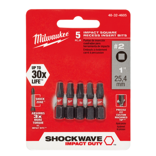 Insert Square Bit #2 Set 5pc